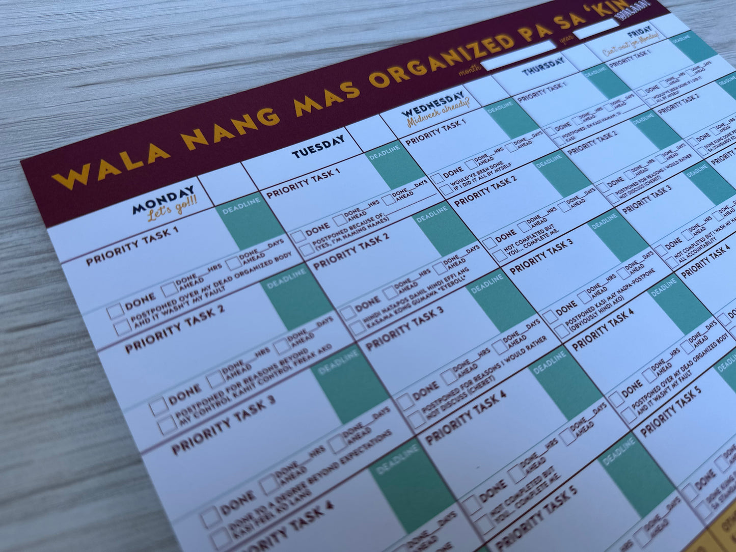 Wala nang mas Organized pa sa Akin weekly planner