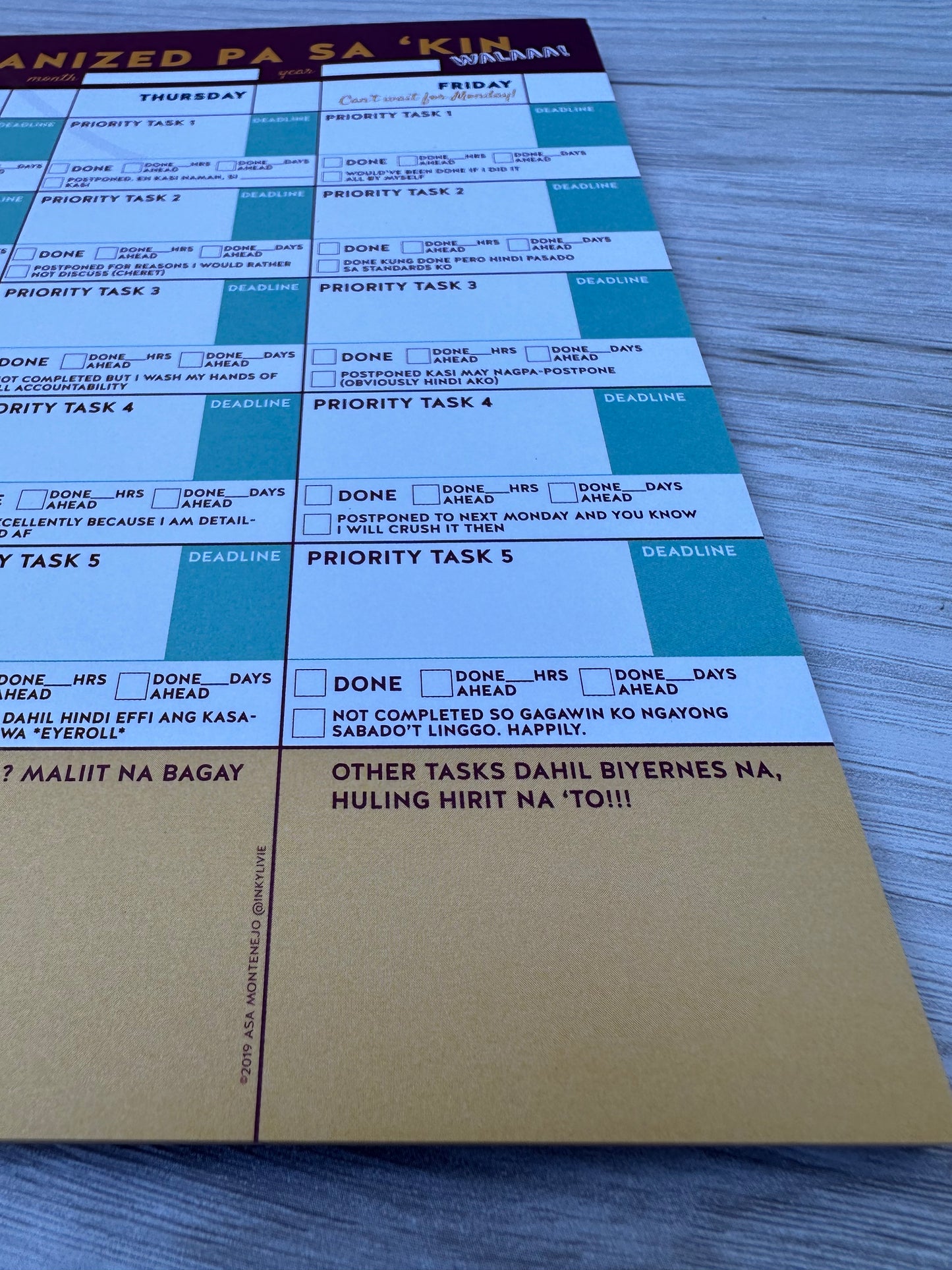Wala nang mas Organized pa sa Akin weekly planner