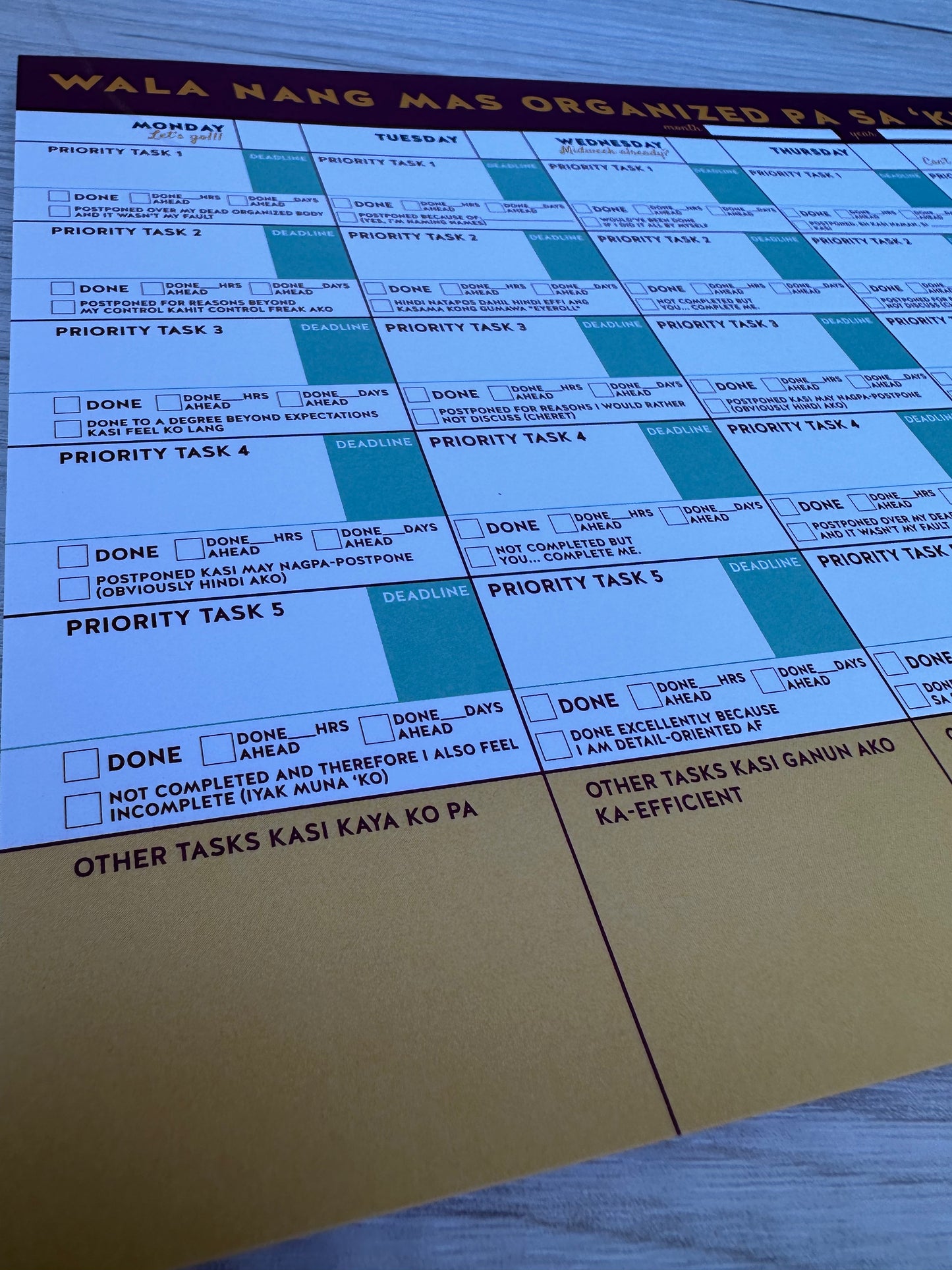 Wala nang mas Organized pa sa Akin weekly planner